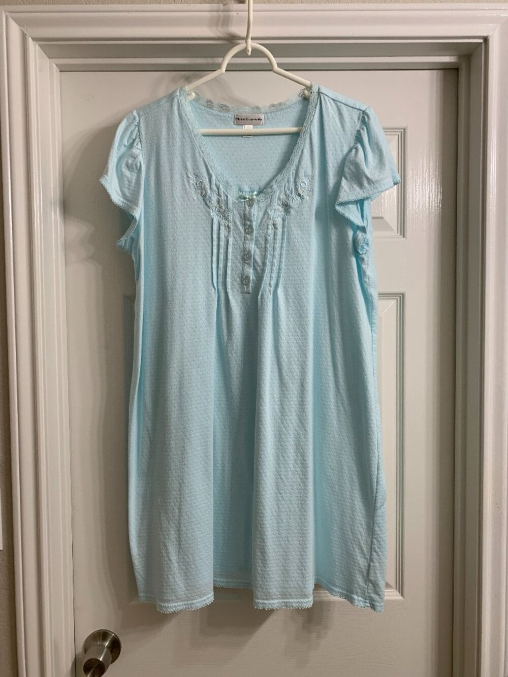 Miss Elaine Brand Women's Powder Blue Nightgown, Size XL